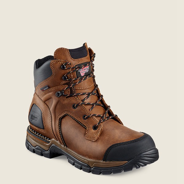 Work Støvler Herre - Red Wing Flexforce® - 6-Inch Waterproof Soft Toe - Brune/Sort - UJWOFH-704